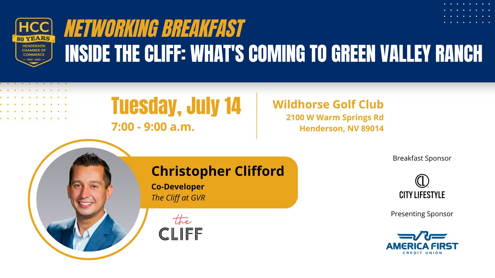 HCC Networking Breakfast: Inside The Cliff - What's Coming to Green Valley Ranch