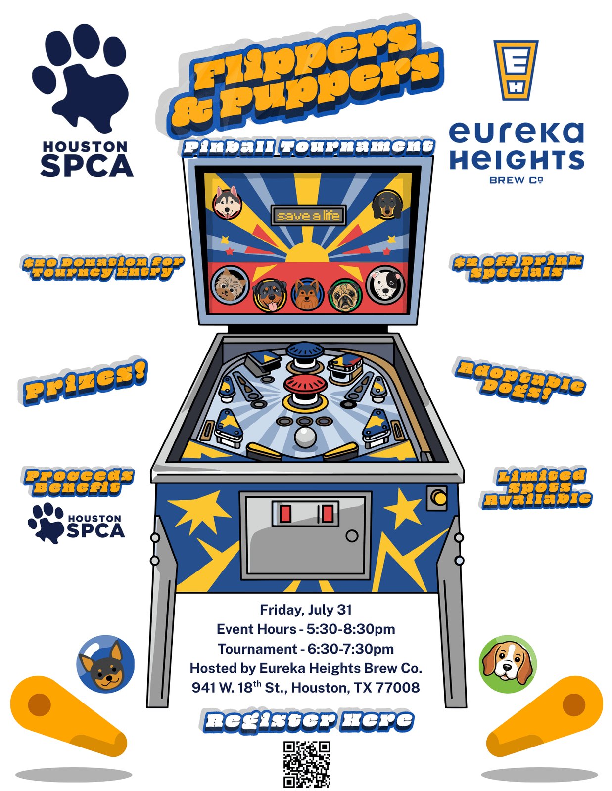 HSPCA Pinball Fundraiser - Flippers & Puppers