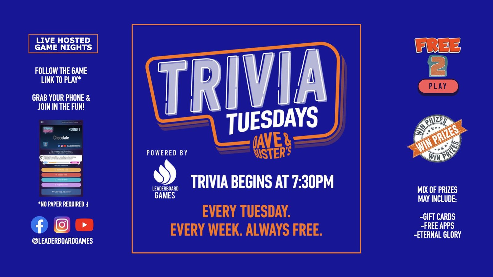 Trivia Night at Dave & Buster's New Orleans