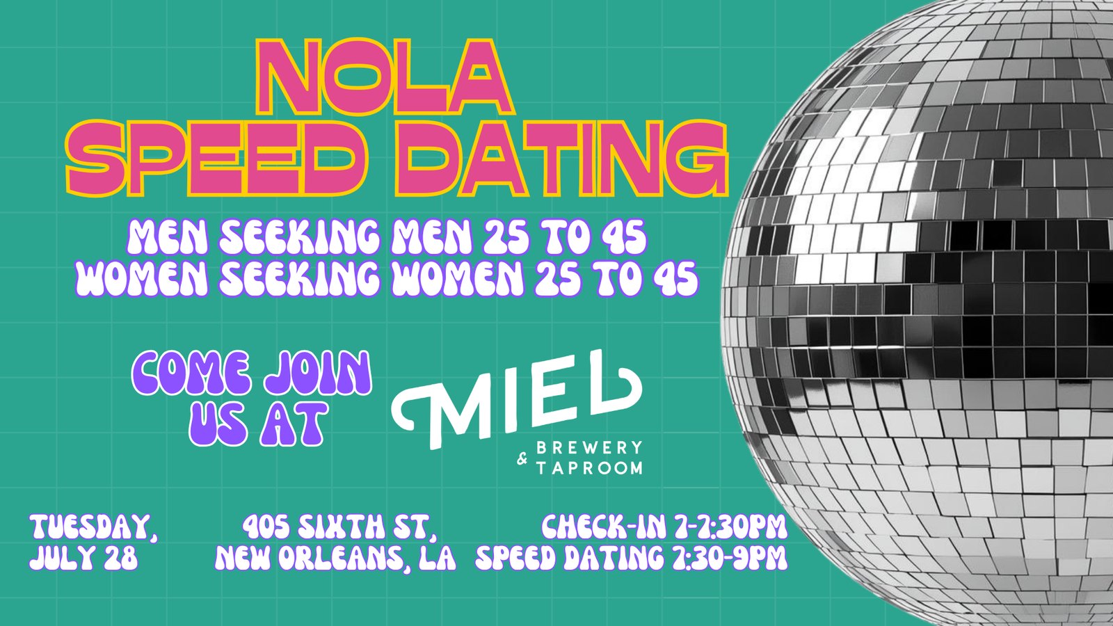 NOLA Speed Dating @ Miel Brewery