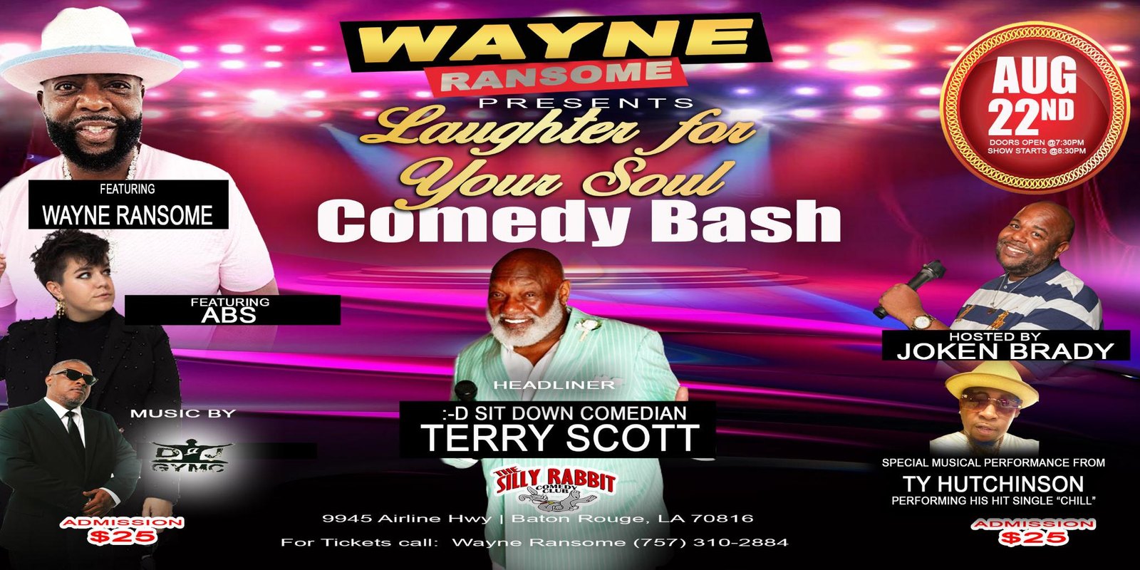 Silly Rabbit Comedy Club Presents Laughter for Your Soul Comedy Bash