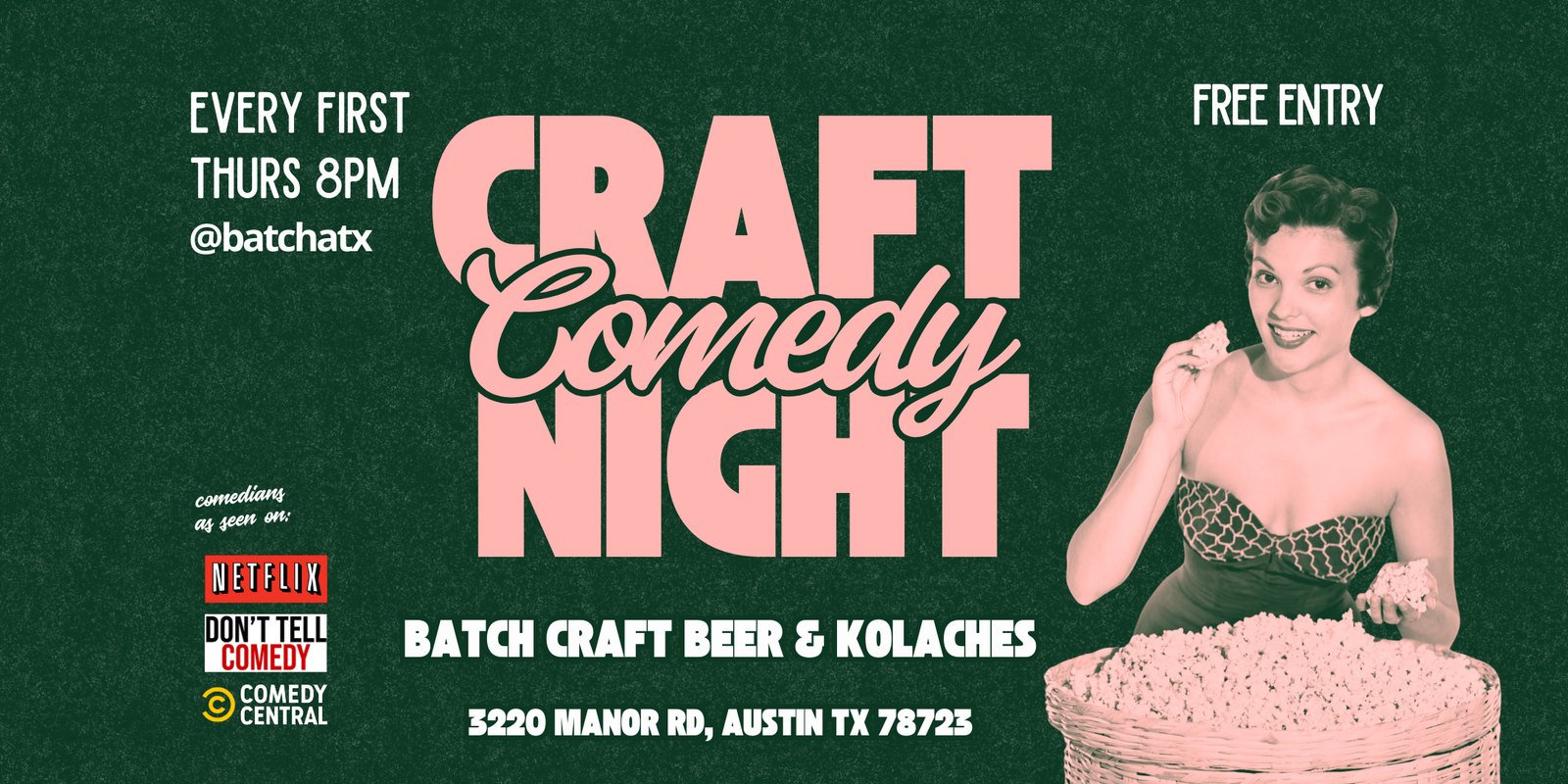 Craft Comedy: Free Stand-up Comedy @ Batch in East Austin