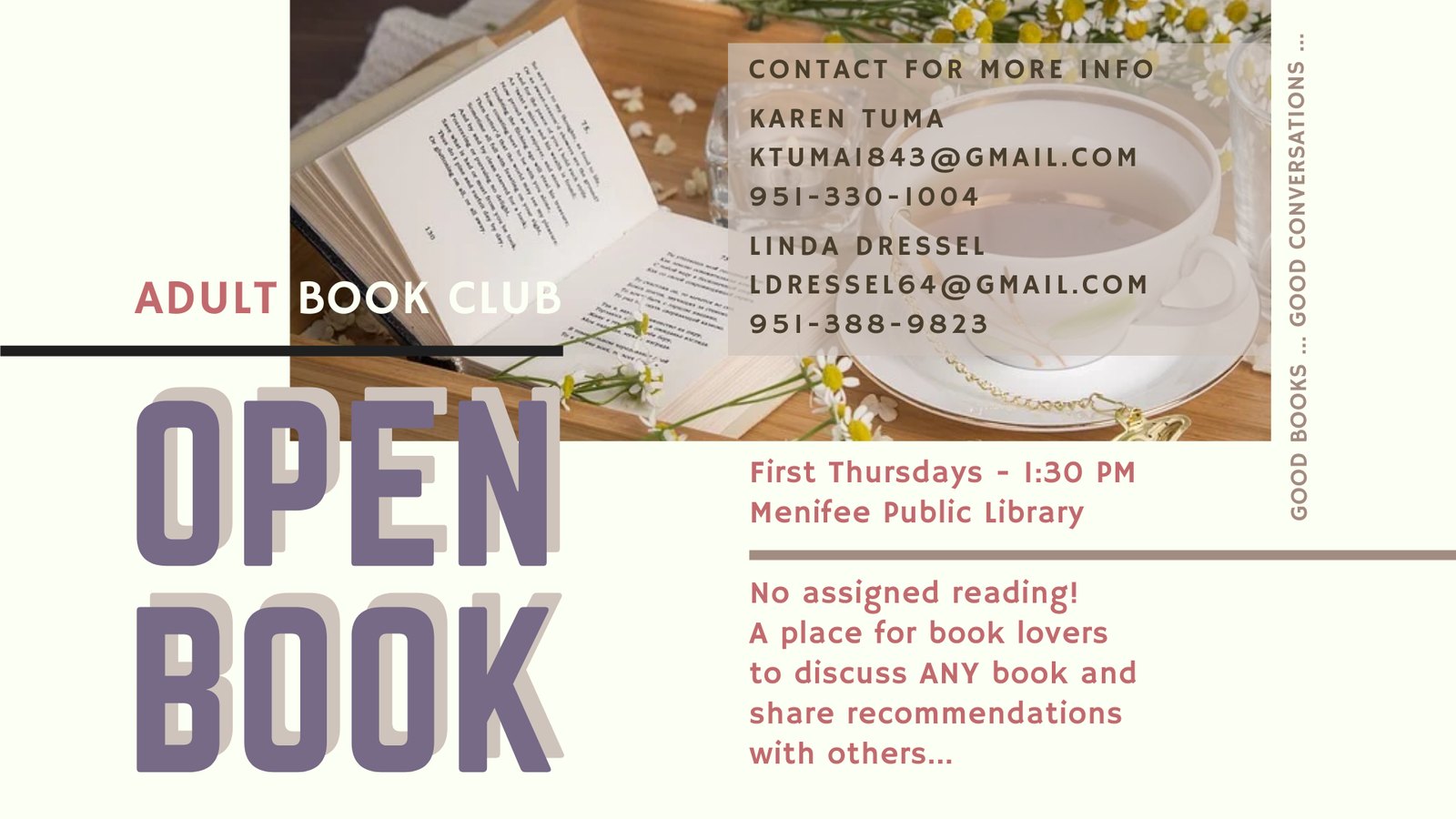 Open Book Adult Book Club