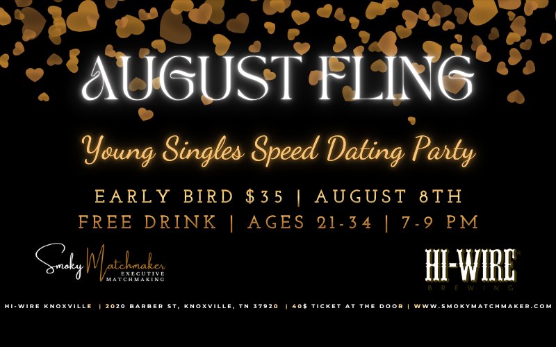 August Fling: Find Young Love in Knoxville Speed Dating