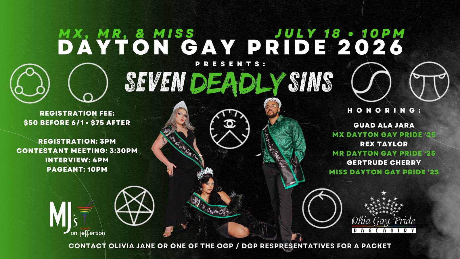 Dayton Gay Pride Pageant 2026: Seven Deadly Sins