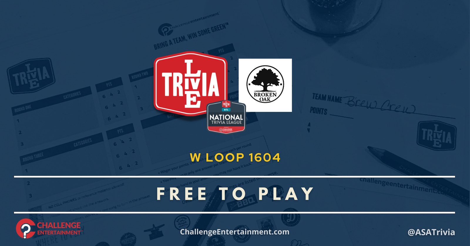 Weekly Live Trivia Nights at Broken Oak Bar & Grill – W Loop 1604