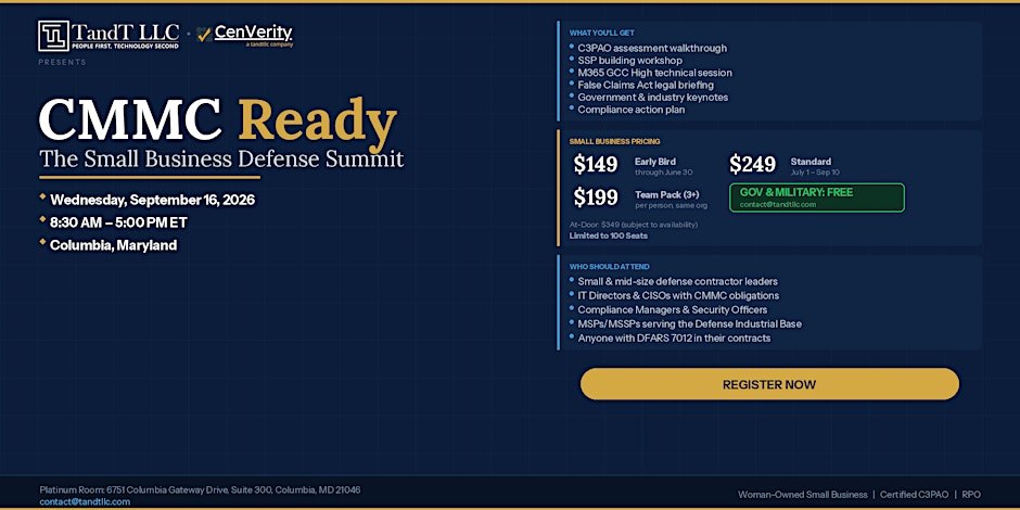 CMMC Ready: The Small Business Defense Summit