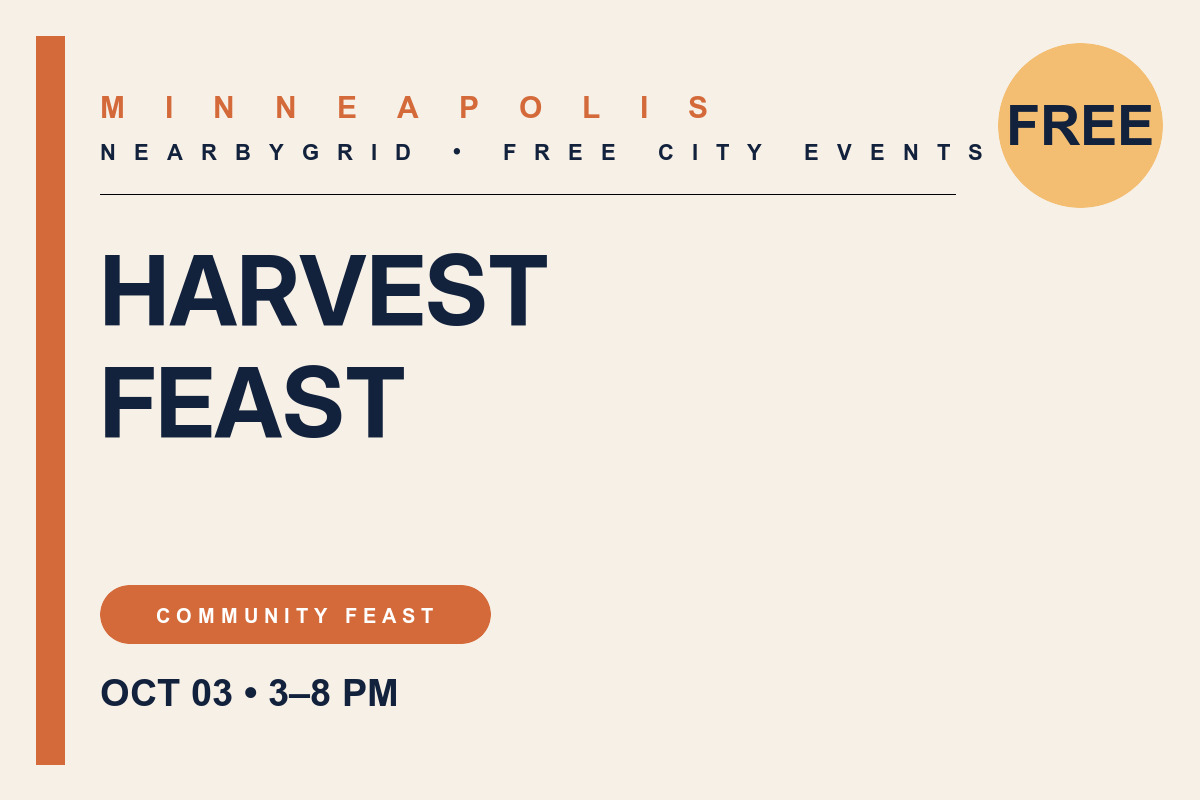 FREE Minneapolis: Bowls and Spoons Harvest Feast