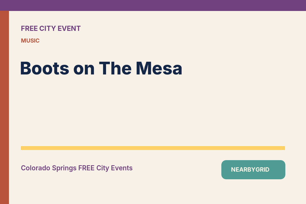 FREE Colorado Springs: Boots on The Mesa