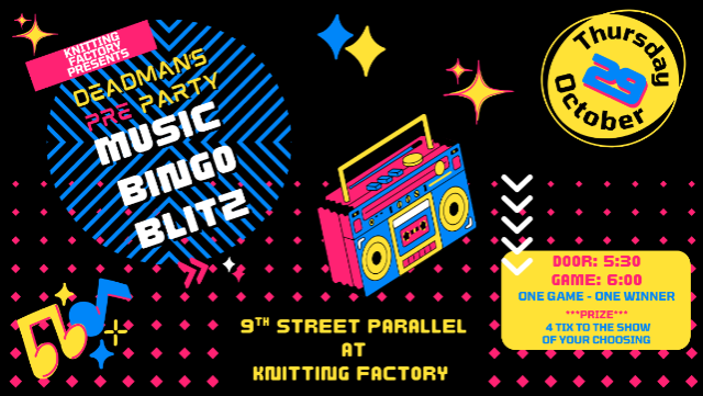 Deadman’s Pre Party - Music Bingo Blitz