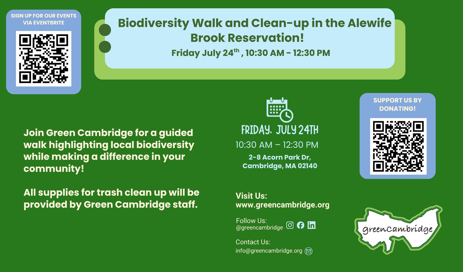 Biodiversity Walk and Clean-up in the Alewife Brook Reservation