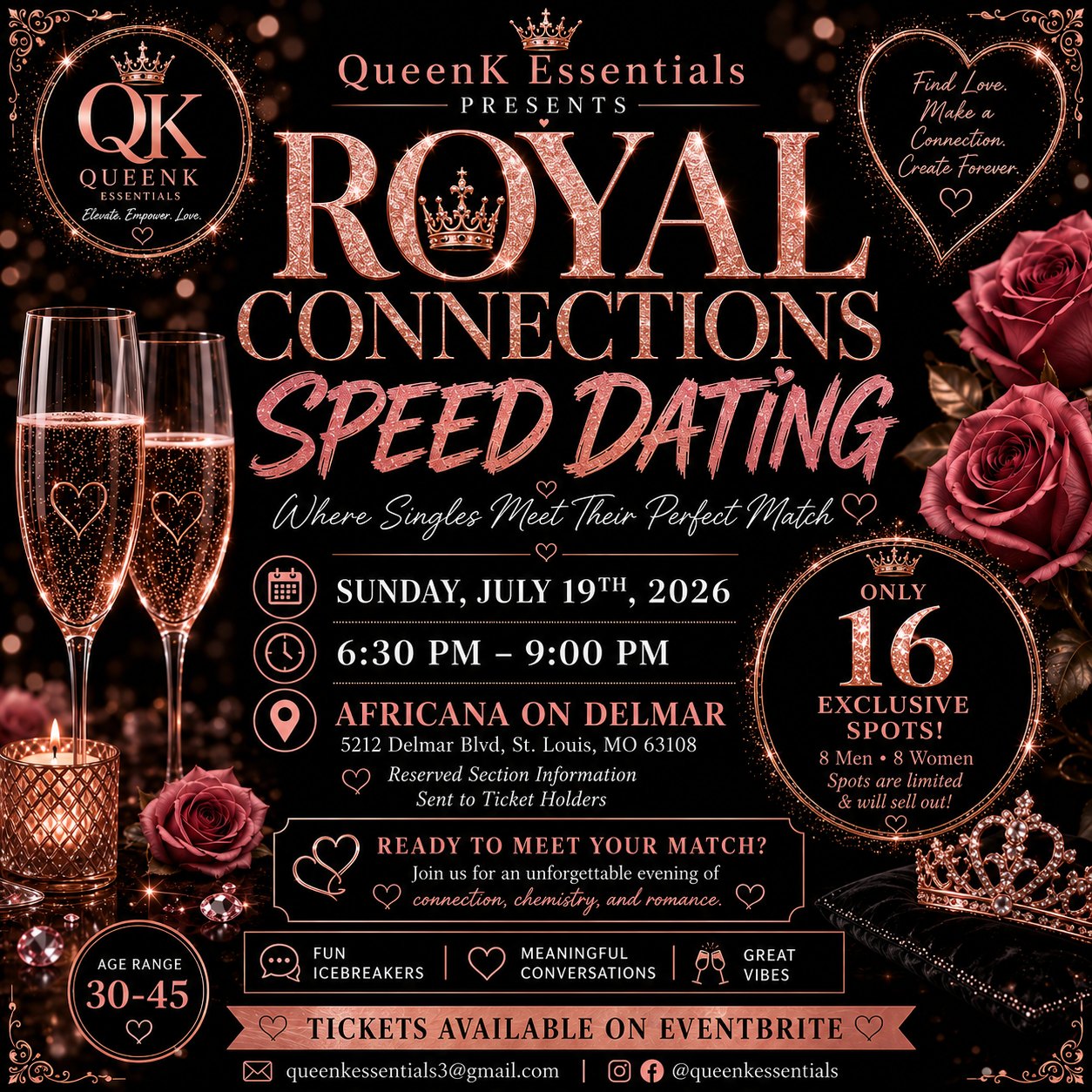 Royal Connections Speed Dating Ages (30-45) Singles Night