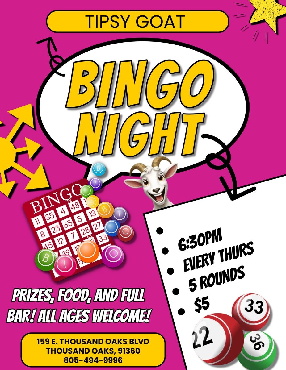Tipsy Goat Bingo