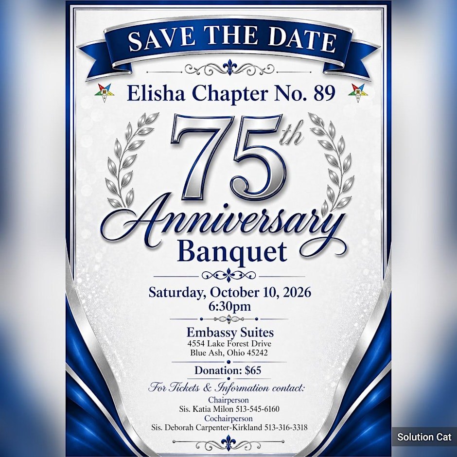 Elisha Chapter No. 89 75th Anniversary Banquet