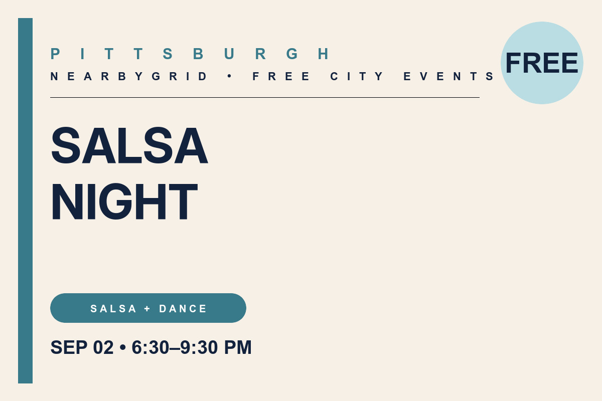 FREE Pittsburgh: Salsa Night at Arts Landing
