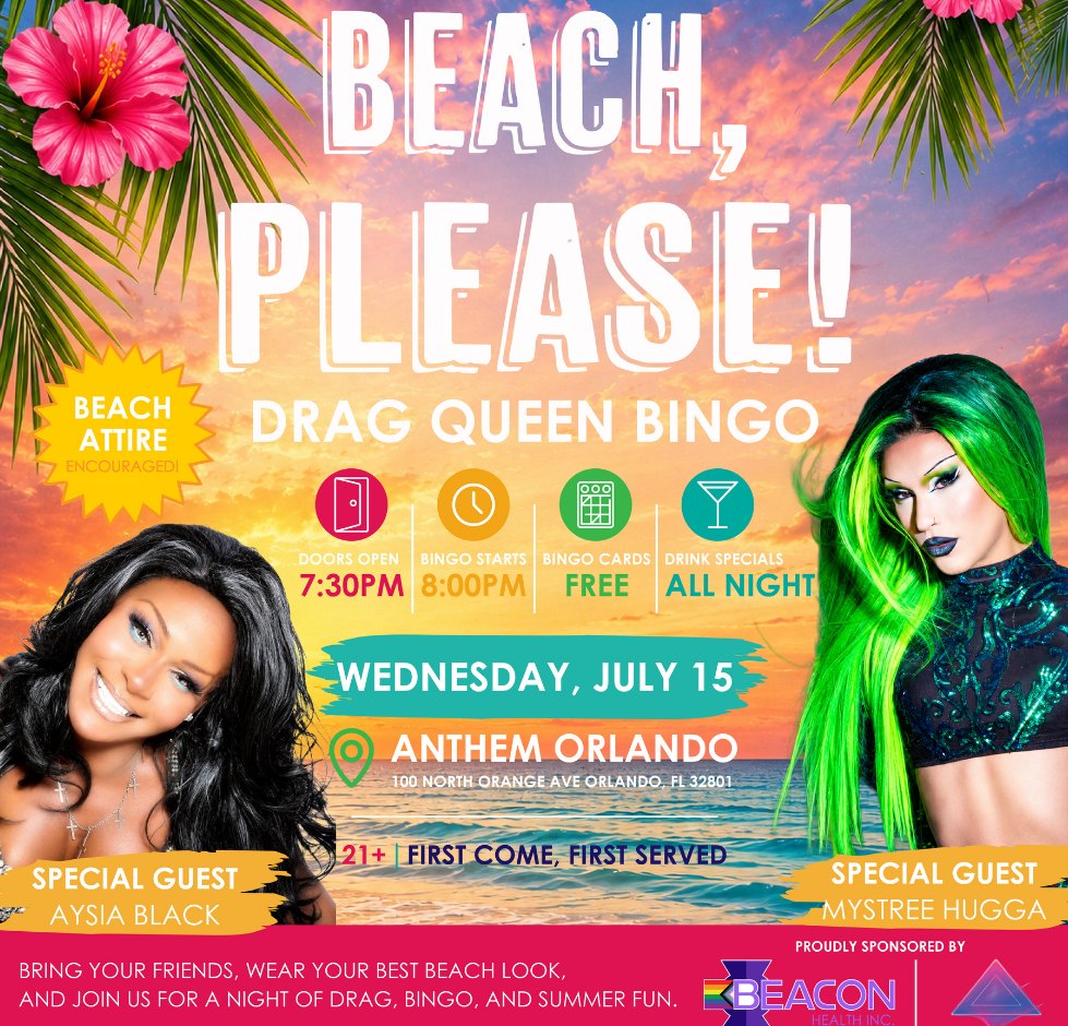 Beach, Please! Drag Bingo at Anthem
