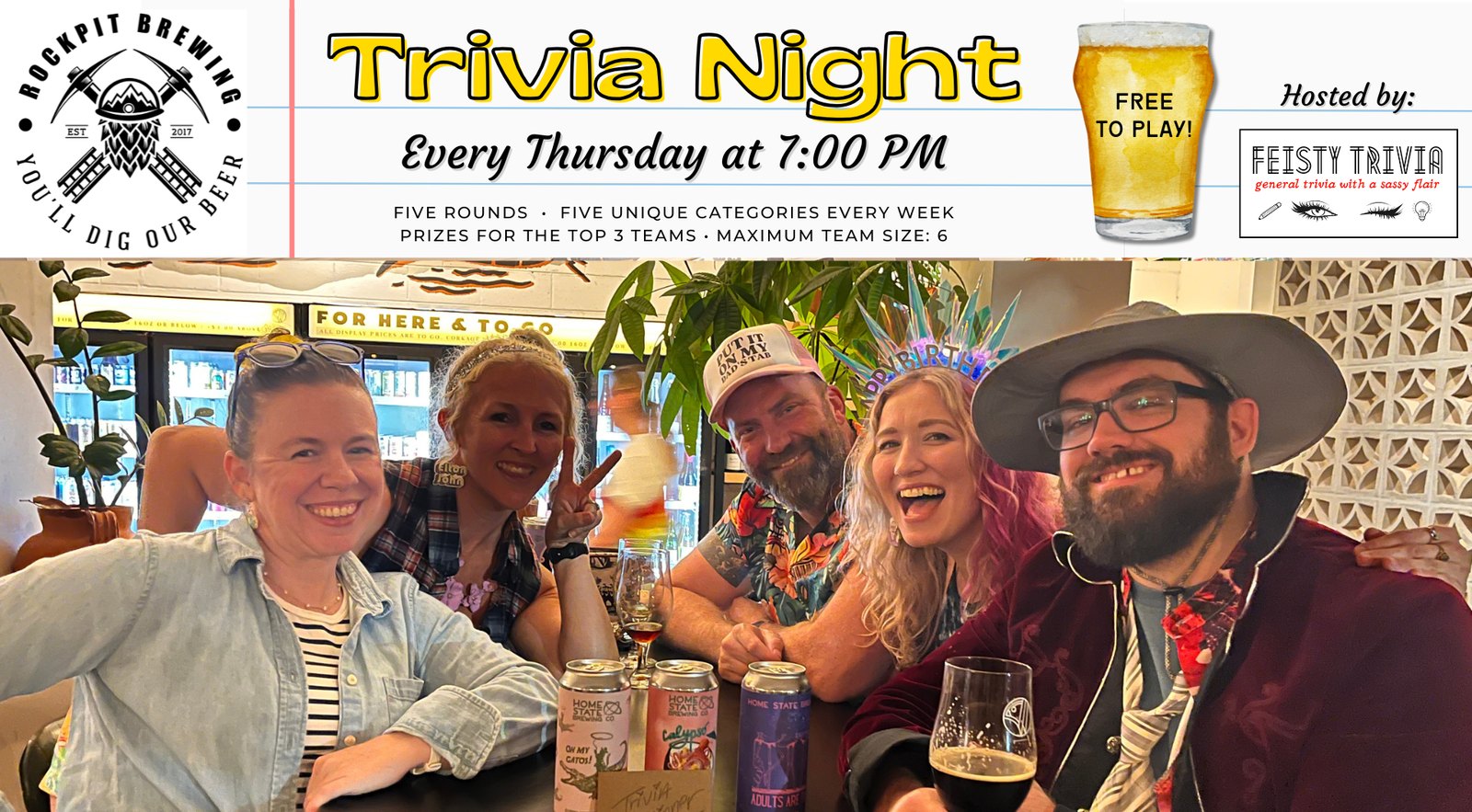 Feisty Trivia @ RockPit Brewing & Distilling