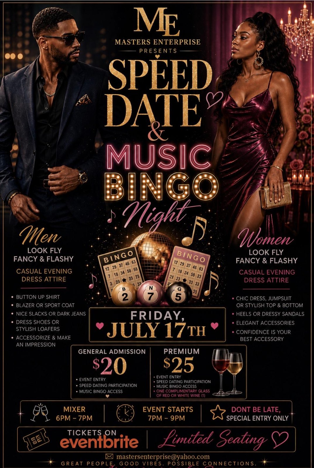 Masters Enterprise Speed Date Bingo Night