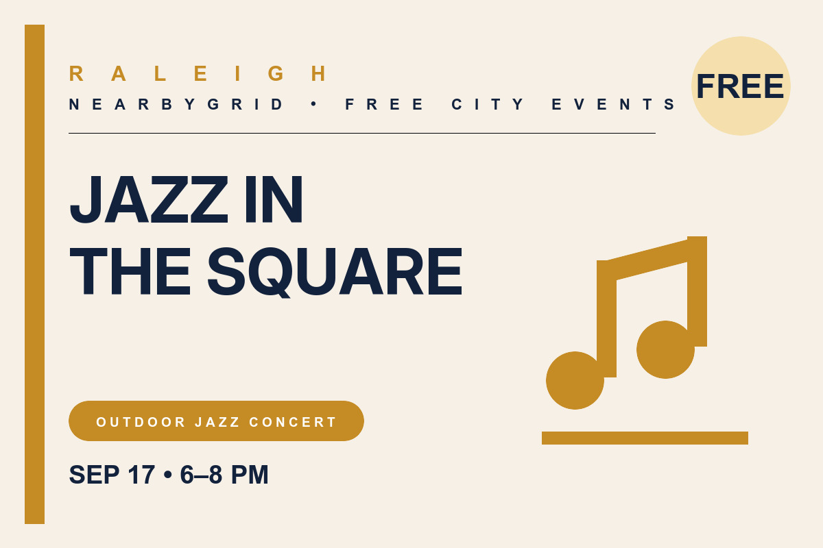 FREE Raleigh: Jazz in the Square — Brevan Hampden