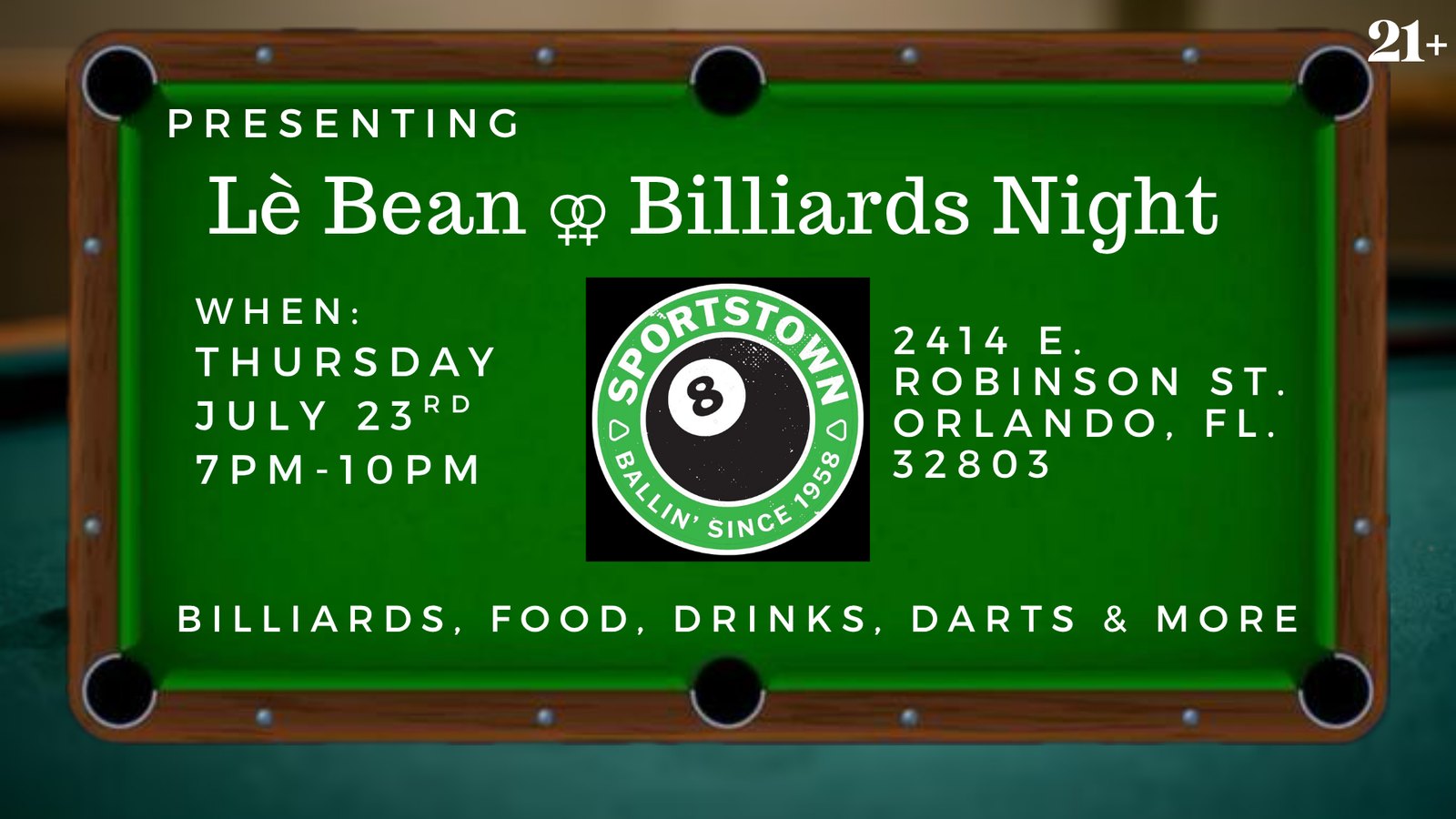 Lè Bean's Monthly Billiards Night