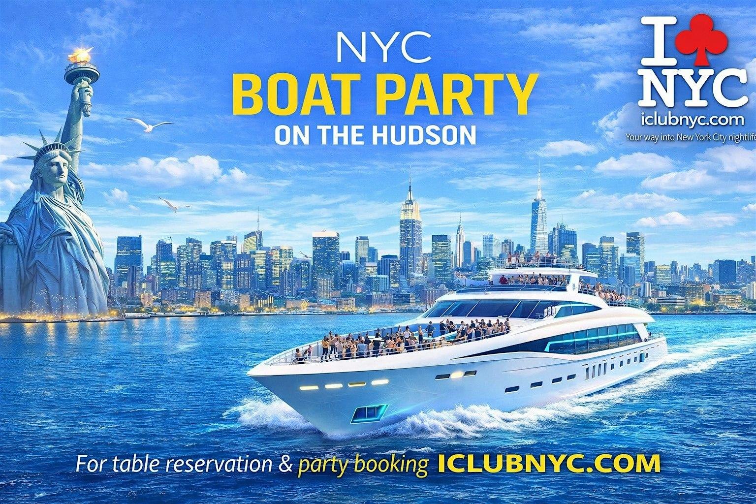 NYC Boat Party on the Hudson: Statue of Liberty Sunset Cruise