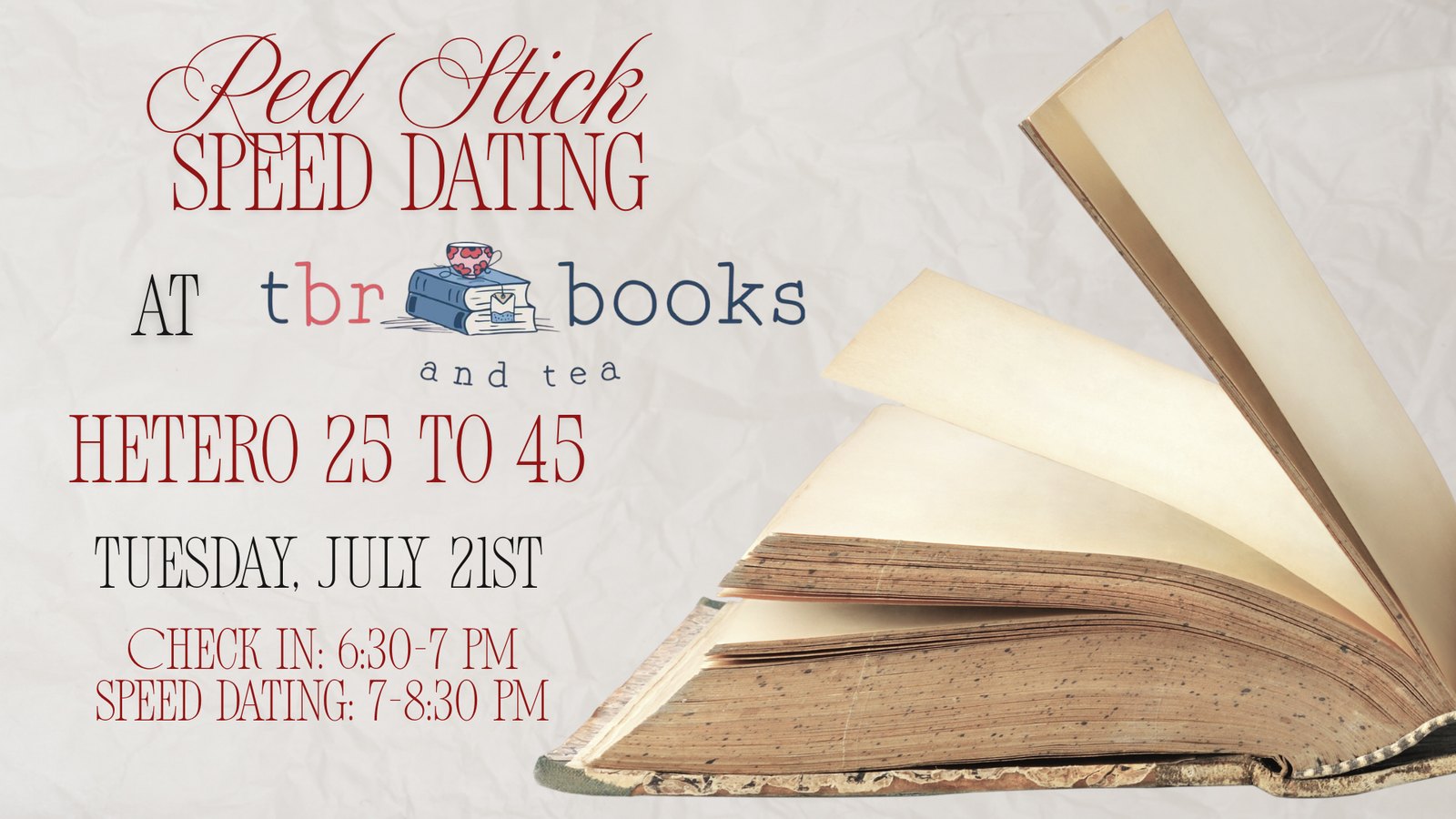 Red Stick Speed Dating @ TBR Books & Tea