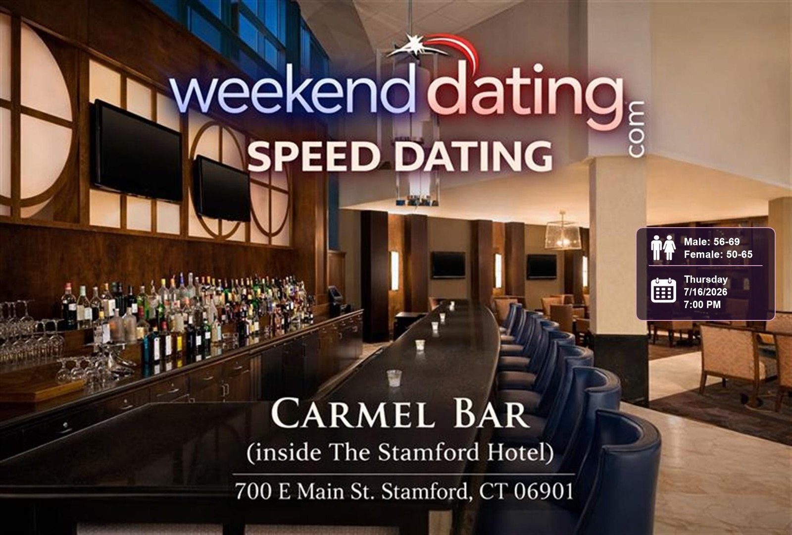 Speed Dating CT - Men ages 56-69, Women 50-65