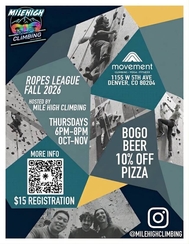 Mile High Climbing - Fall 2026 Ropes League