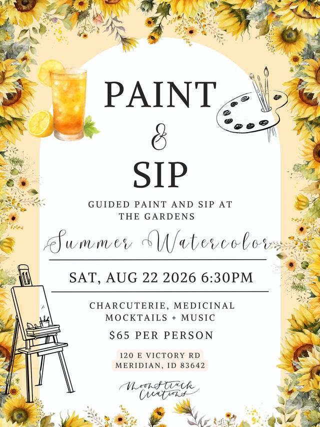 August Watercolor Paint and Sip