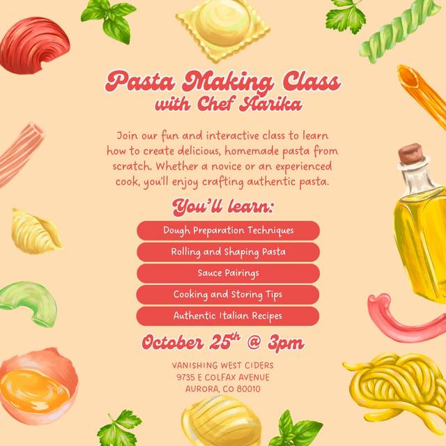 Fall Pasta Making Class with Chef Aarika