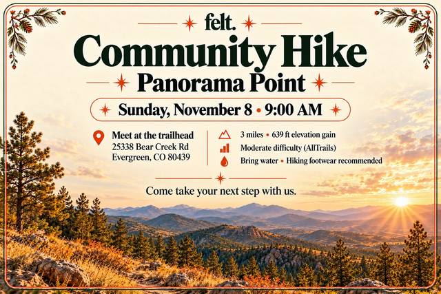 Felt Community Hike - Space to Reflect & Connect