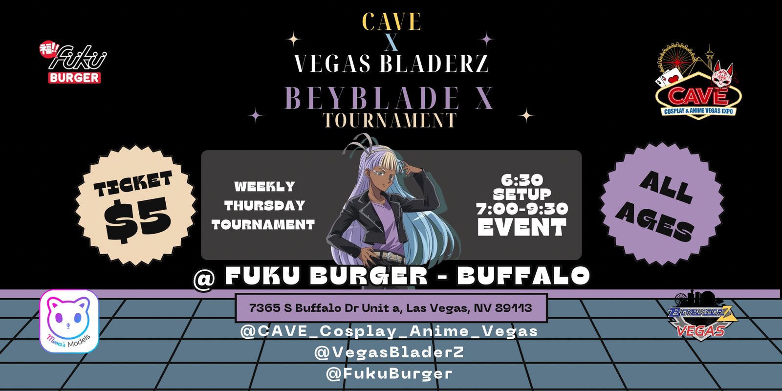 CAVE x Vegas BladerZ - Thursday Beyblade X Tournament