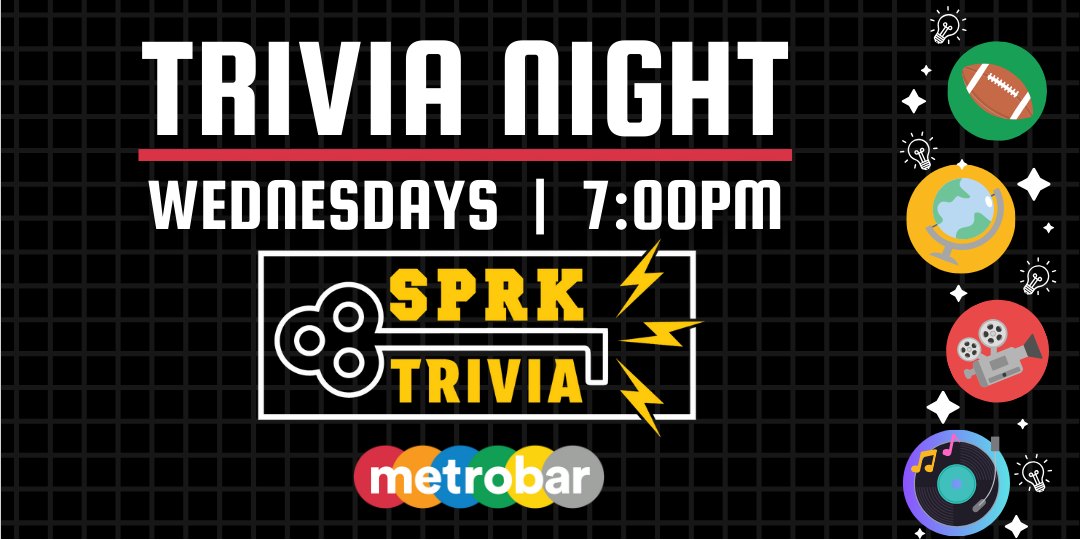 Trivia Night Wednesdays with SPRK Trivia at metrobar