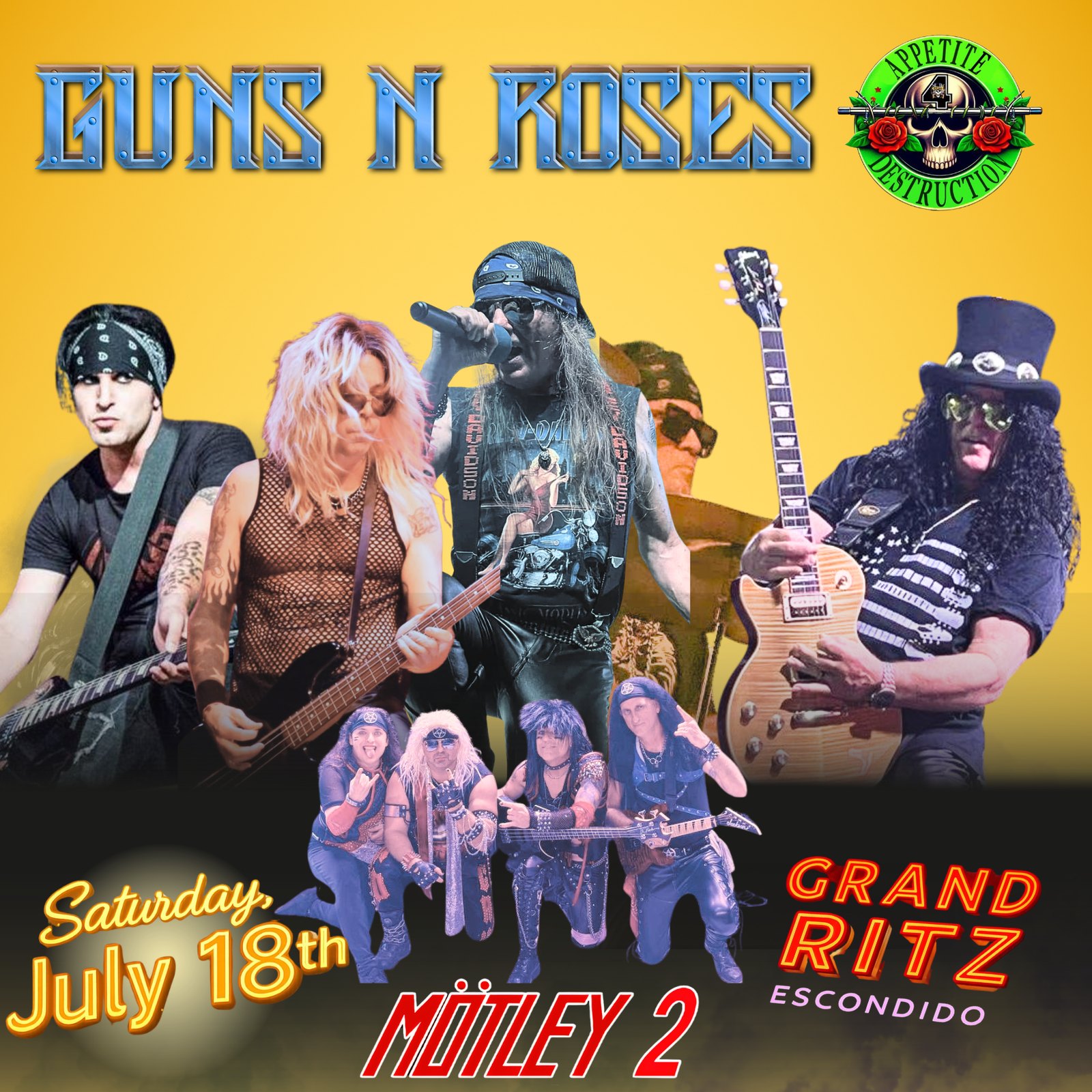 Guns N' Roses and Motley Crue Rock Tribute